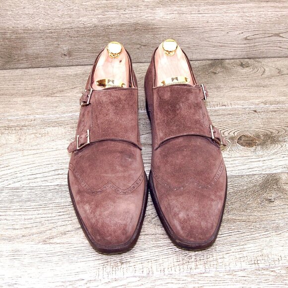 $795 Scarpe DI BIANCO Montello Monkstrap 11.5 M Brn Suede SC445 * add $15 Trees main image 9